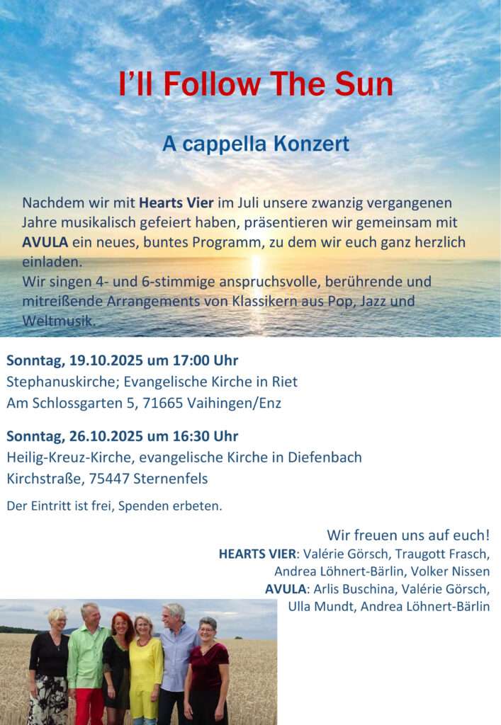 A cappella Konzert \"I\'ll Follow The Sun\"